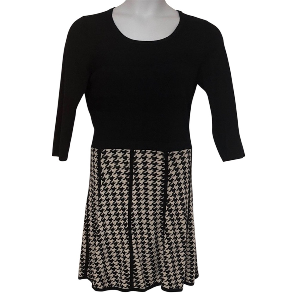 fits 10/12 Design History Ivory Black Jersey Light Sweater Dress Career Casual